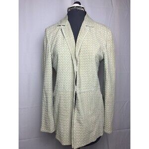 Armani Collezioni Women’s 6 Italy Gold Green Jacquard Textured Jacket Silk NICE